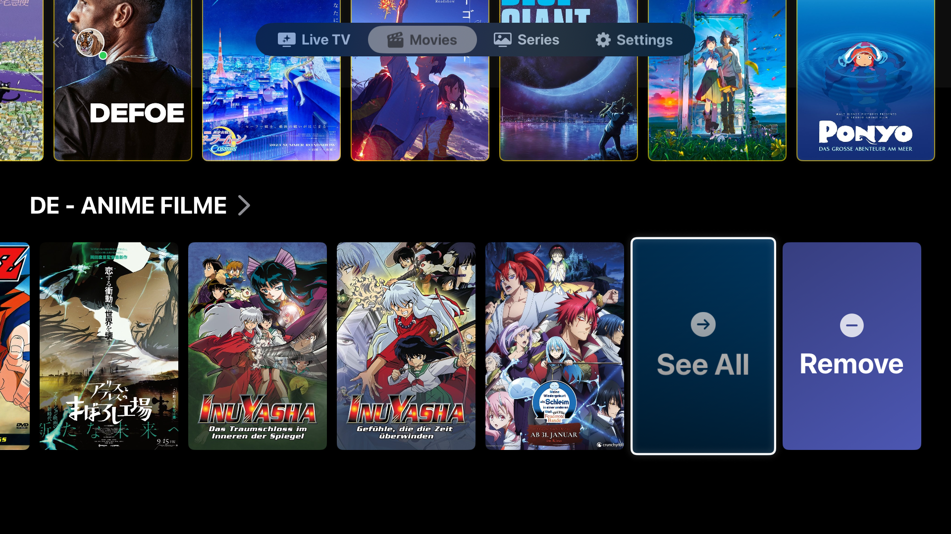 IPTV One on Apple TV