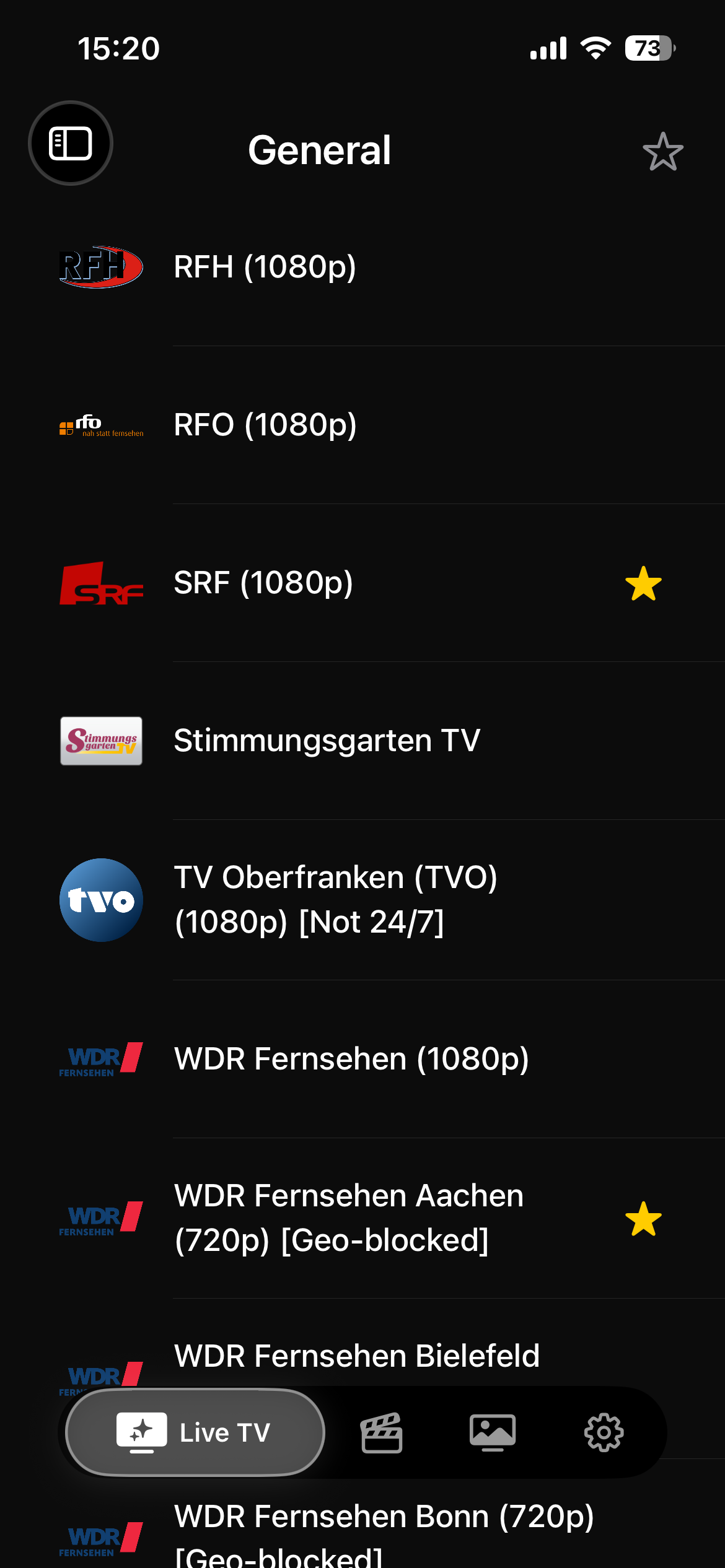 IPTV One on iPhone