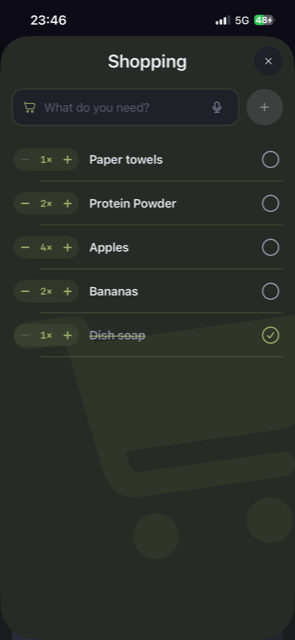 Productivity Planner shopping screen
